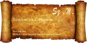 Szeleczki Menta névjegykártya